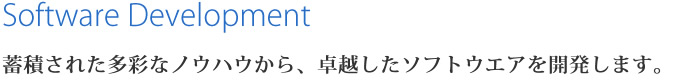 蓄積された多彩なノウハウから、卓越したソフトウエアを開発します。